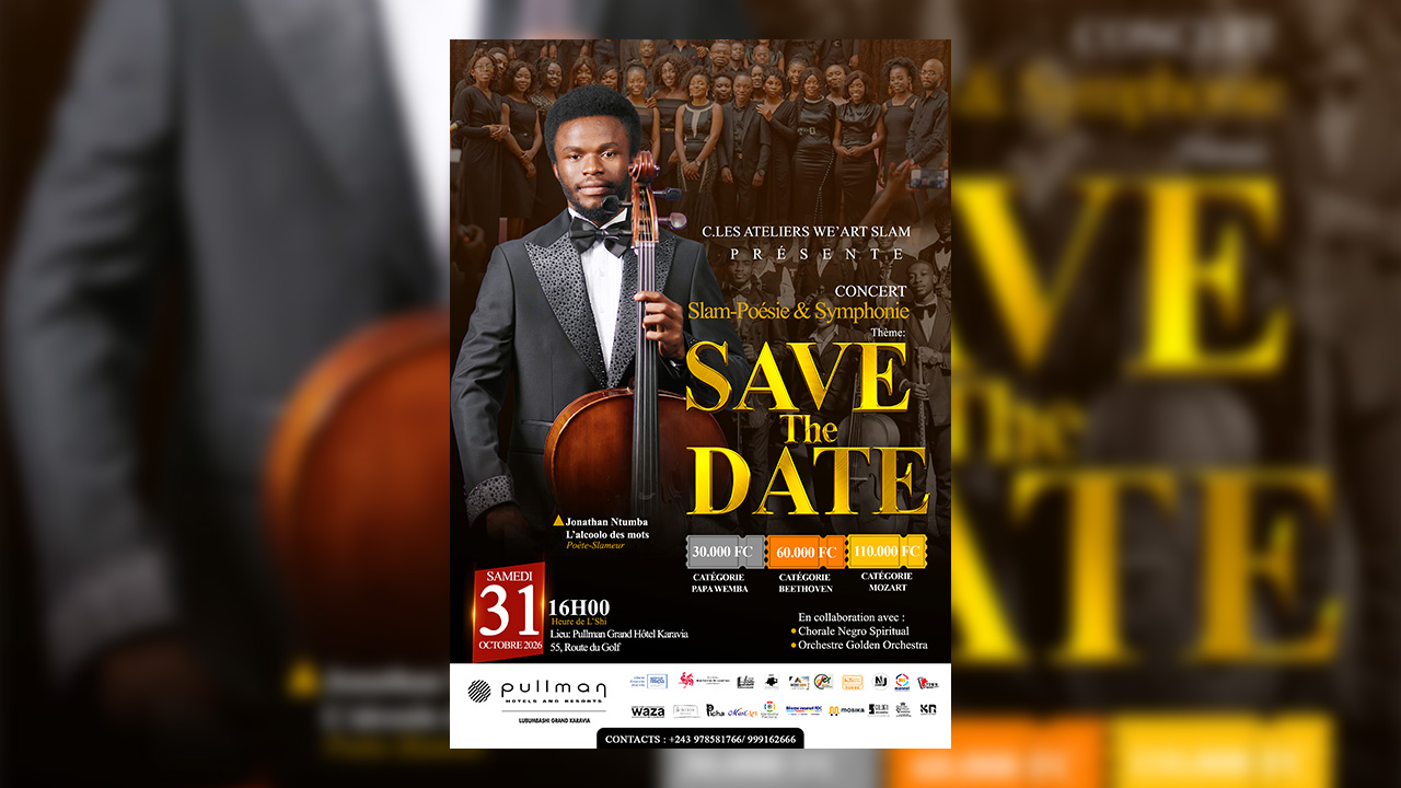 « Slam-Poésie & Symphonie » : Jonathan NTUMBA donne rendez-vous à Lubumbashi le 31 octobre
